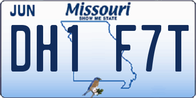 MO license plate DH1F7T