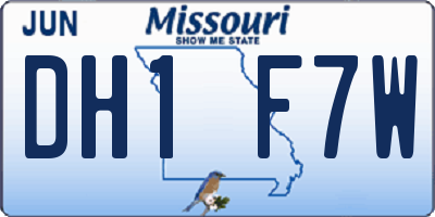 MO license plate DH1F7W