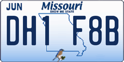MO license plate DH1F8B