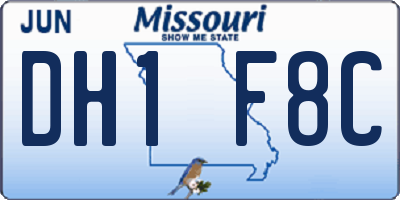 MO license plate DH1F8C
