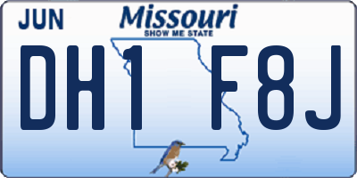 MO license plate DH1F8J