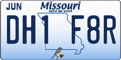 MO license plate DH1F8R