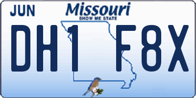 MO license plate DH1F8X
