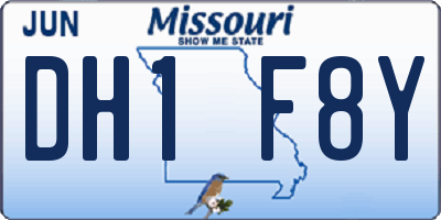MO license plate DH1F8Y