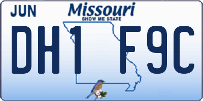 MO license plate DH1F9C
