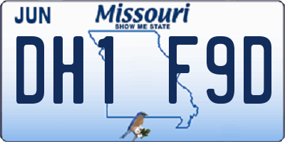 MO license plate DH1F9D