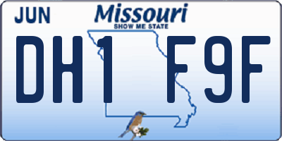 MO license plate DH1F9F