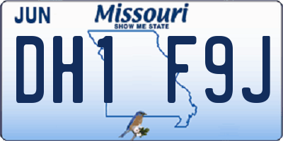 MO license plate DH1F9J