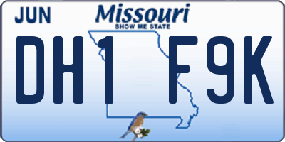 MO license plate DH1F9K