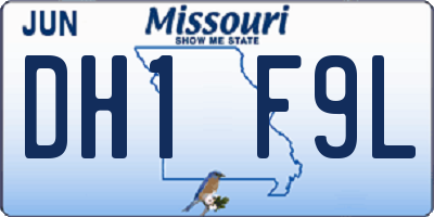 MO license plate DH1F9L