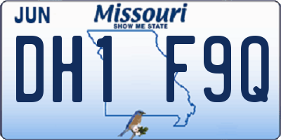 MO license plate DH1F9Q