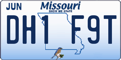 MO license plate DH1F9T