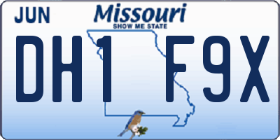 MO license plate DH1F9X