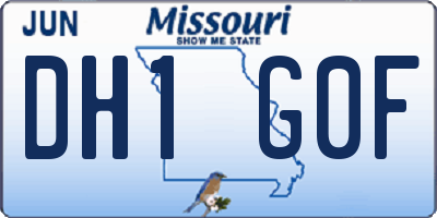 MO license plate DH1G0F