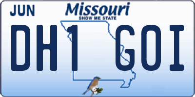 MO license plate DH1G0I