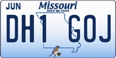 MO license plate DH1G0J