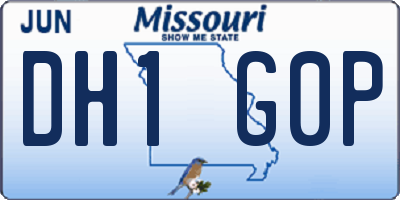 MO license plate DH1G0P