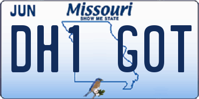 MO license plate DH1G0T