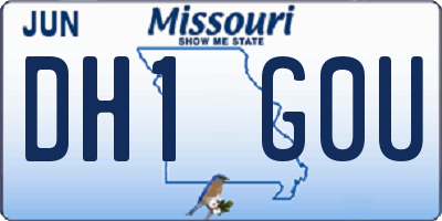 MO license plate DH1G0U