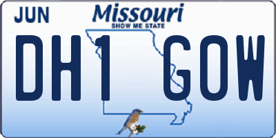 MO license plate DH1G0W