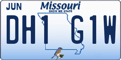 MO license plate DH1G1W