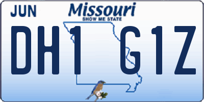 MO license plate DH1G1Z