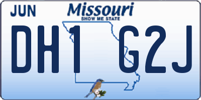 MO license plate DH1G2J
