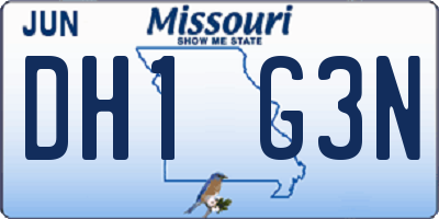 MO license plate DH1G3N