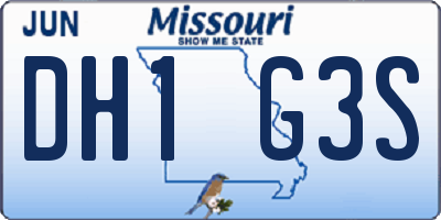 MO license plate DH1G3S