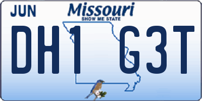 MO license plate DH1G3T