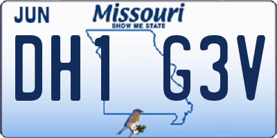 MO license plate DH1G3V