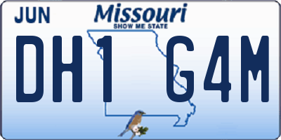 MO license plate DH1G4M