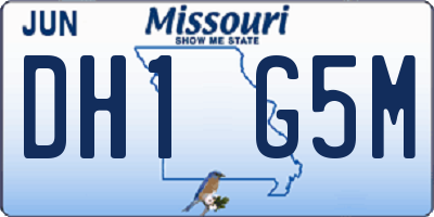 MO license plate DH1G5M
