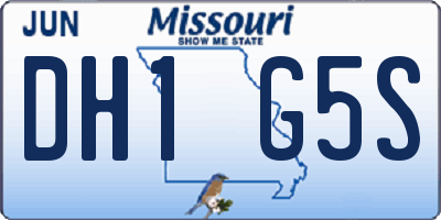MO license plate DH1G5S