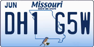 MO license plate DH1G5W