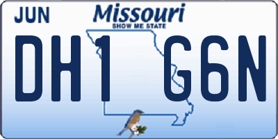 MO license plate DH1G6N