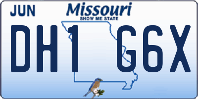 MO license plate DH1G6X