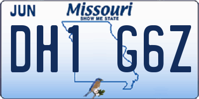 MO license plate DH1G6Z