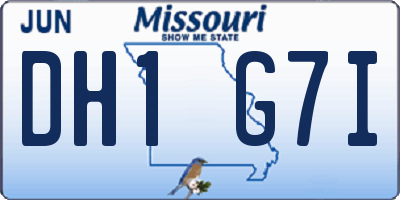 MO license plate DH1G7I