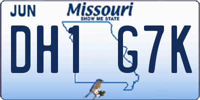 MO license plate DH1G7K