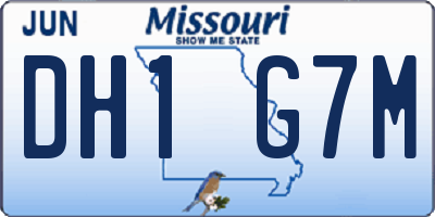 MO license plate DH1G7M