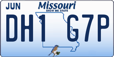 MO license plate DH1G7P