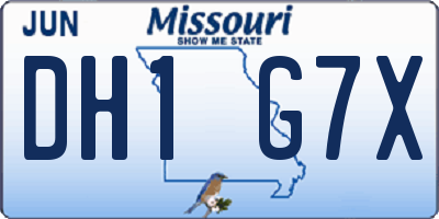 MO license plate DH1G7X
