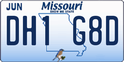MO license plate DH1G8D