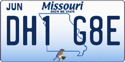 MO license plate DH1G8E