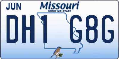 MO license plate DH1G8G