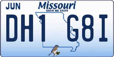 MO license plate DH1G8I