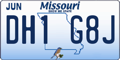 MO license plate DH1G8J