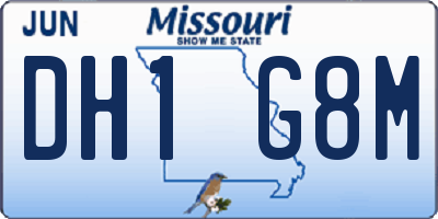 MO license plate DH1G8M