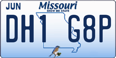 MO license plate DH1G8P